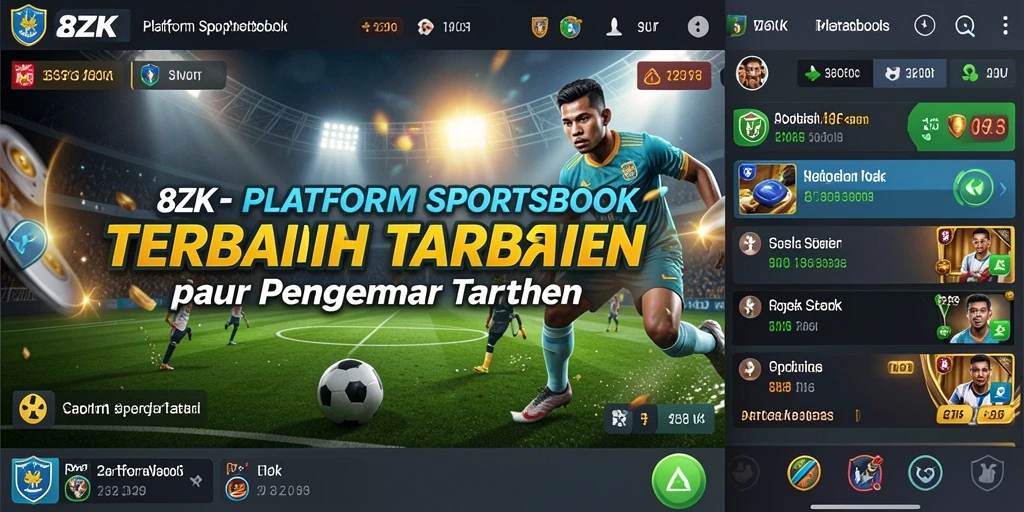 Tampilan antarmuka aplikasi 8ZK untuk taruhan olahraga.