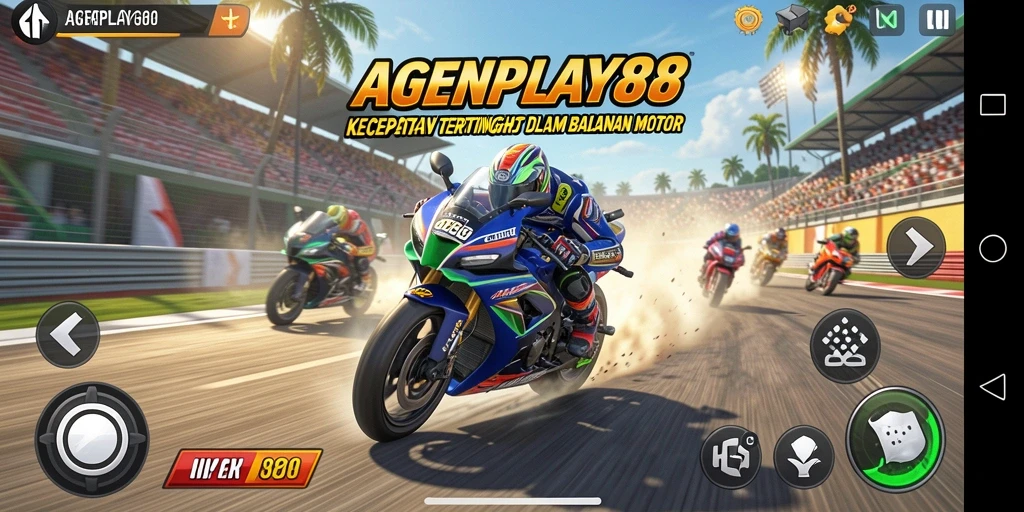 Gameplay seru balapan motor yang mendebarkan.