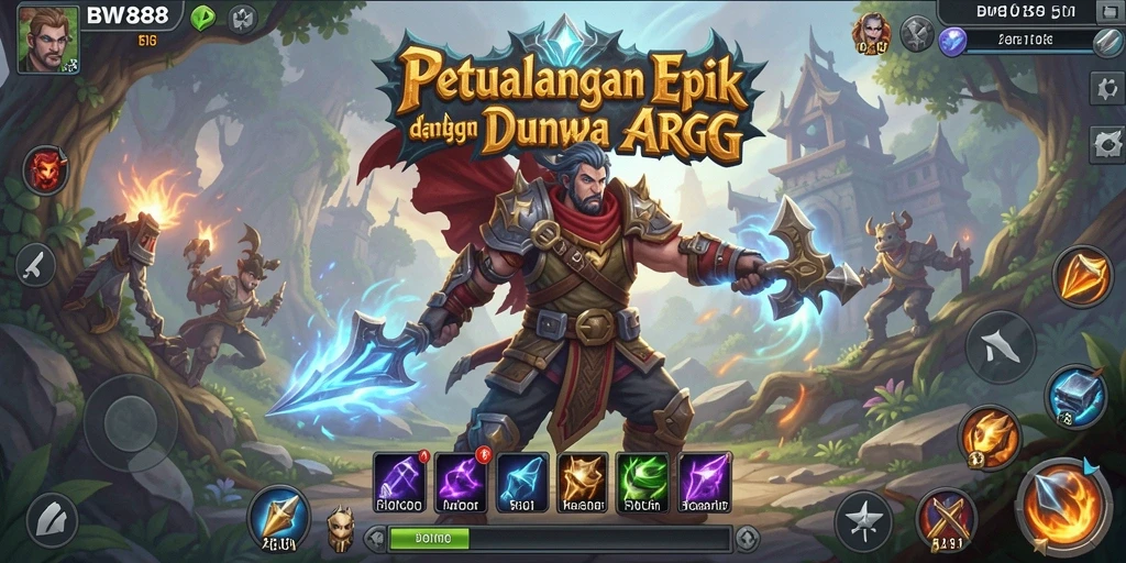 Tangkapan layar gameplay BW888 yang menunjukkan pertarungan seru di dunia fantasi.
