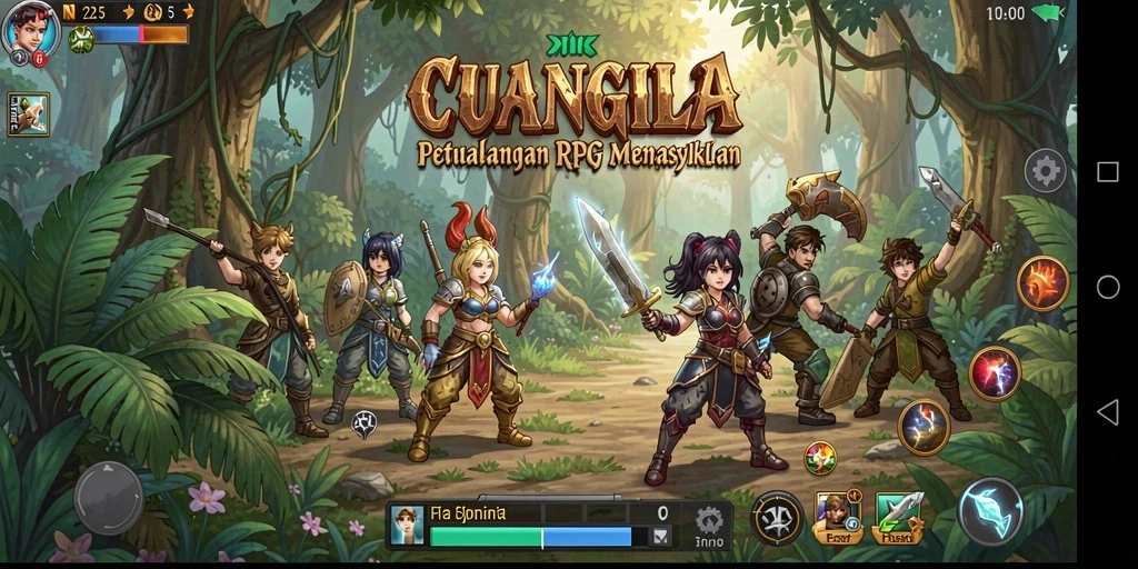 Screenshot gameplay CUANGILA menampilkan aksi seru di dunia fantasi.