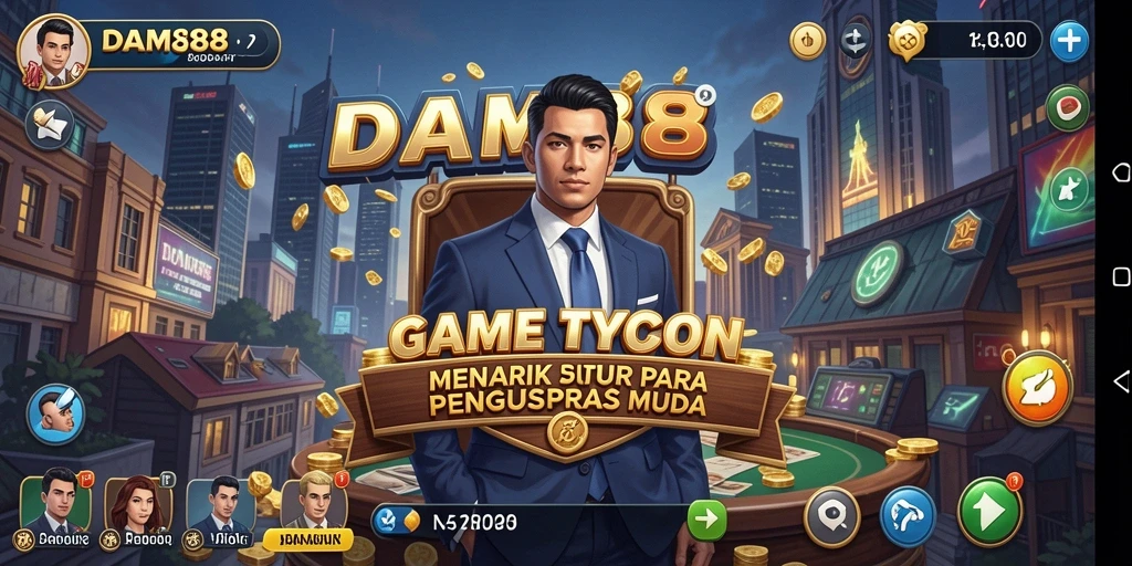 Tampilan game DAM88 dengan berbagai elemen manajerial yang menyenangkan.