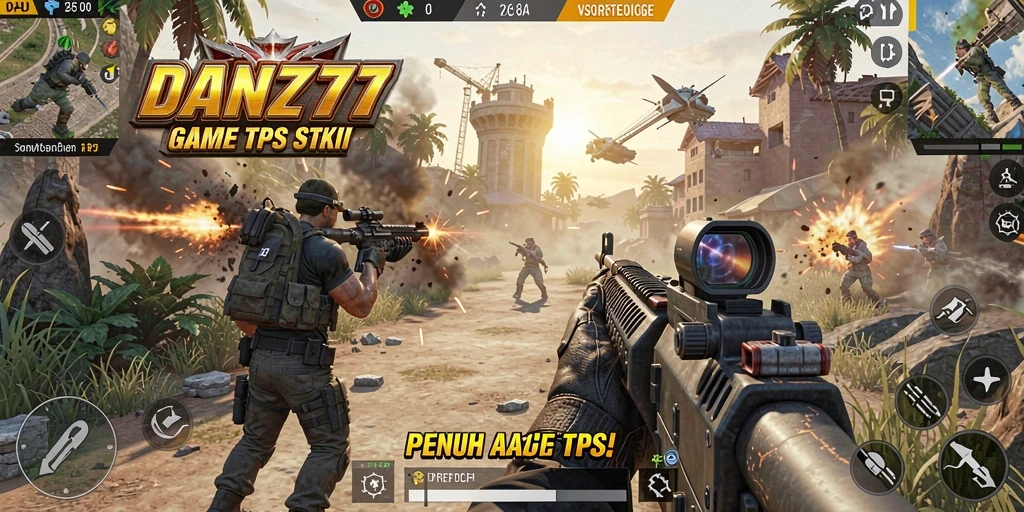 Screenshot gameplay menampilkan aksi mendebarkan dalam pertempuran TPS.