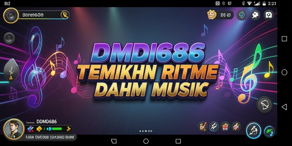 Tampilan gameplay menarik dalam DMD686 dengan berbagai pilihan musik.