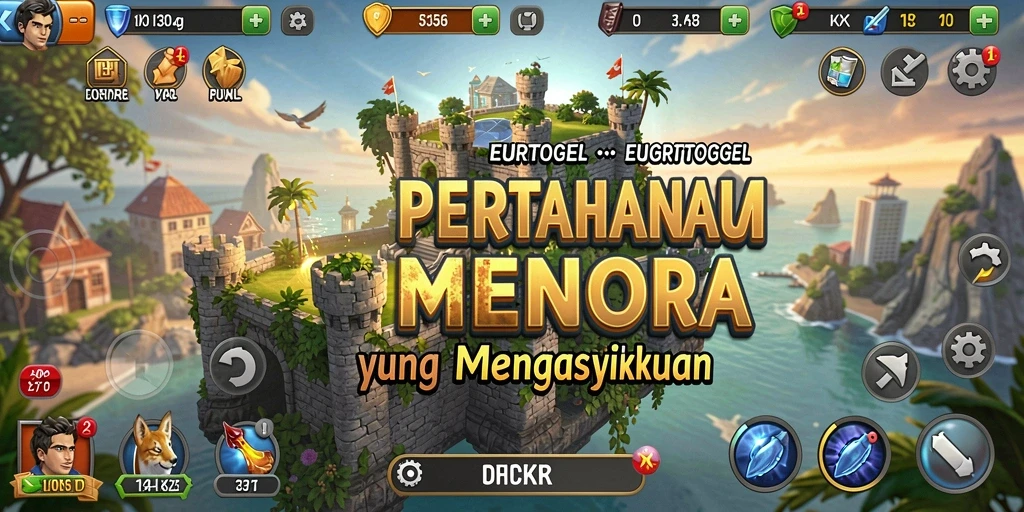 Gameplay EUROTOGEL yang penuh aksi dengan menara pertahanan yang strategis.