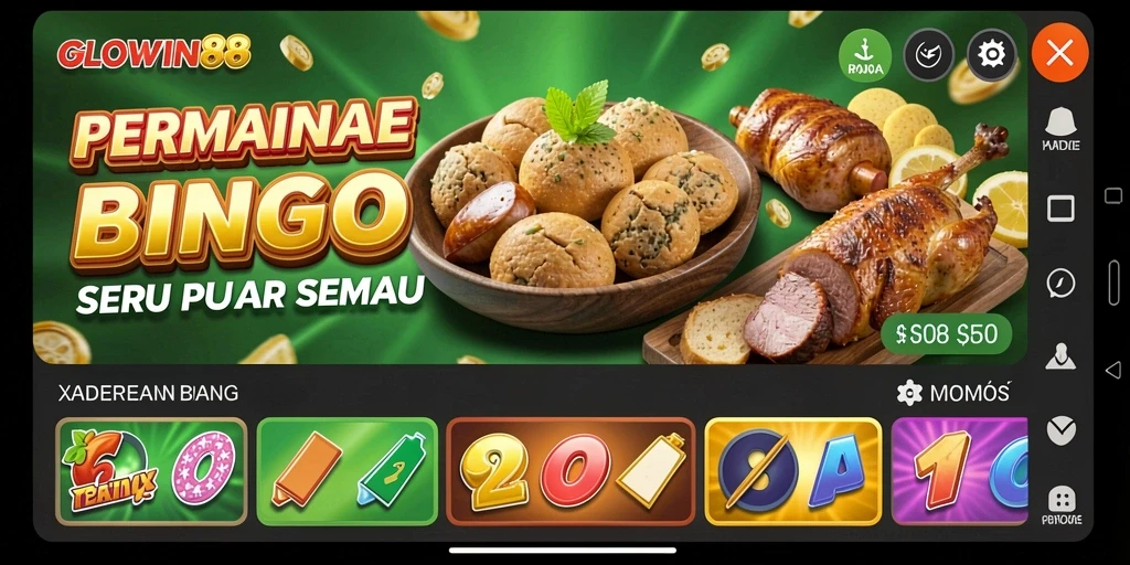 Screenshot gameplay GLOWIN88 menampilkan keseruan bermain bingo secara langsung.