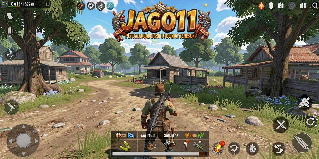 Screenshot gameplay JAGO11 menunjukkan keindahan dunia terbuka.