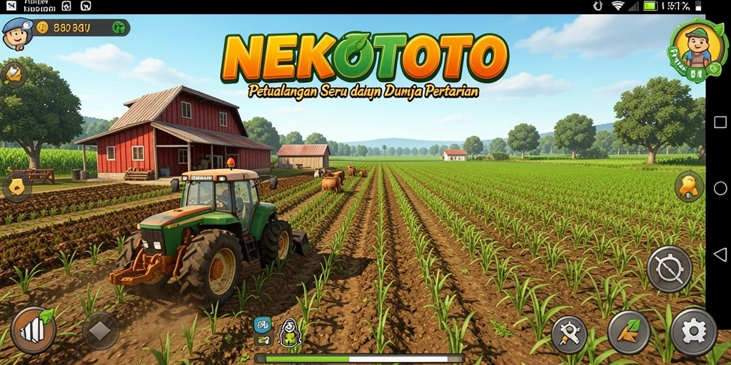 Tangkapan layar menunjukkan gamers sedang bercocok tanam di kebun virtual.