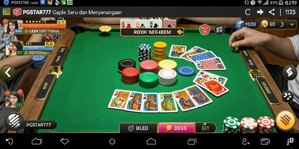 Screenshot PGSTAR777 menampilkan gameplay Gaple yang seru.
