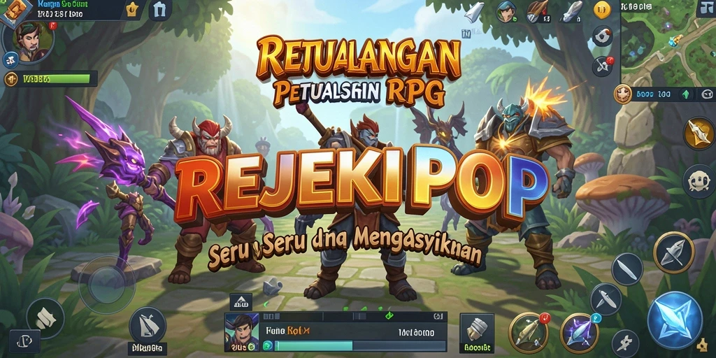 Screenshot gameplay REJEKIPOP yang memukau dan penuh aksi RPG.