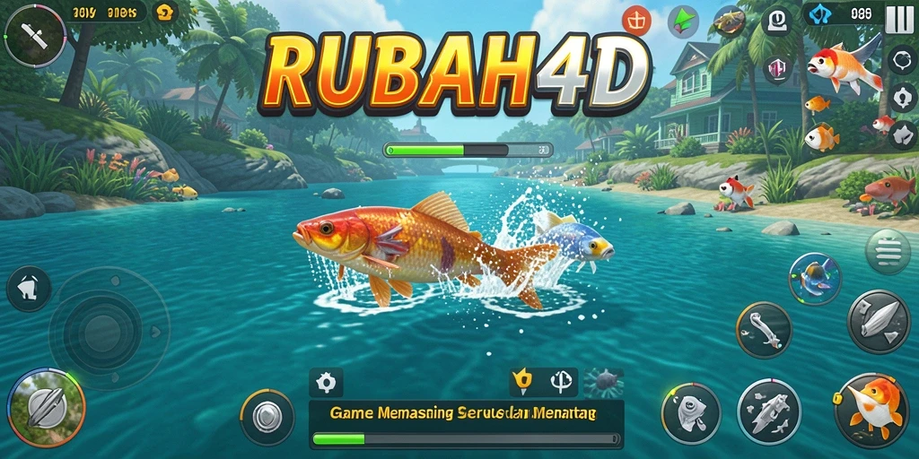 Screenshot gameplay RUBAH4D menampilkan suasana memancing yang realistis.
