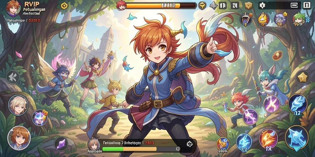 Tampilan gameplay memukau dari RVIP yang penuh aksi anime.