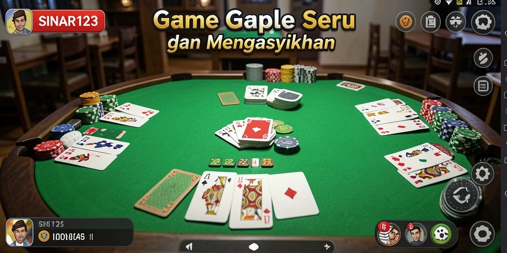 Screenshot game GAPLE SINAR123 menampilkan pemain yang bersaing di papan permainan.