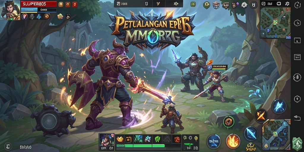 Tangkapan layar gameplay SUPER805 yang menampilkan petualangan seru dalam MMORPG.