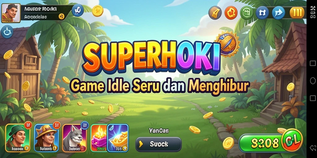 Tampilan screenshot SUPERHOKI yang menunjukkan gameplay Idle yang menarik.