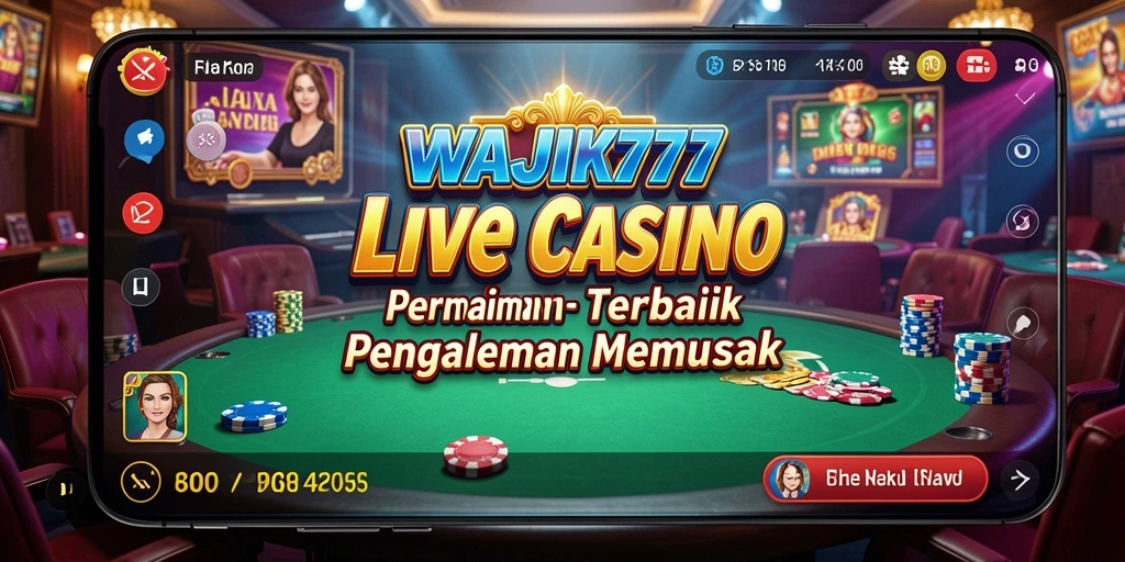 Gameplay mendebarkan dari aplikasi Live Casino WAJIK777 yang menampilkan dealer langsung.
